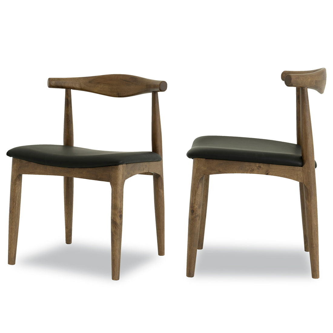 Destiny Dining Chairs Set Of 2 - Black Leather