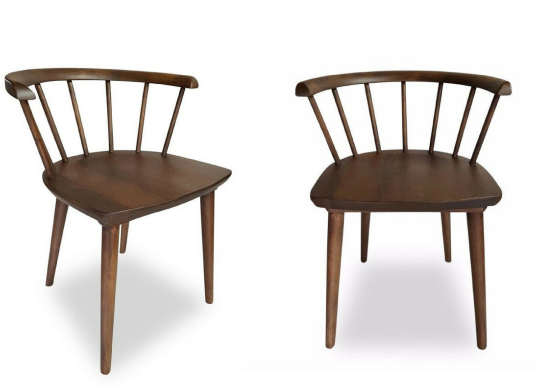 Kingsley Dining Chair Set Of 2 Brown Solid Wood