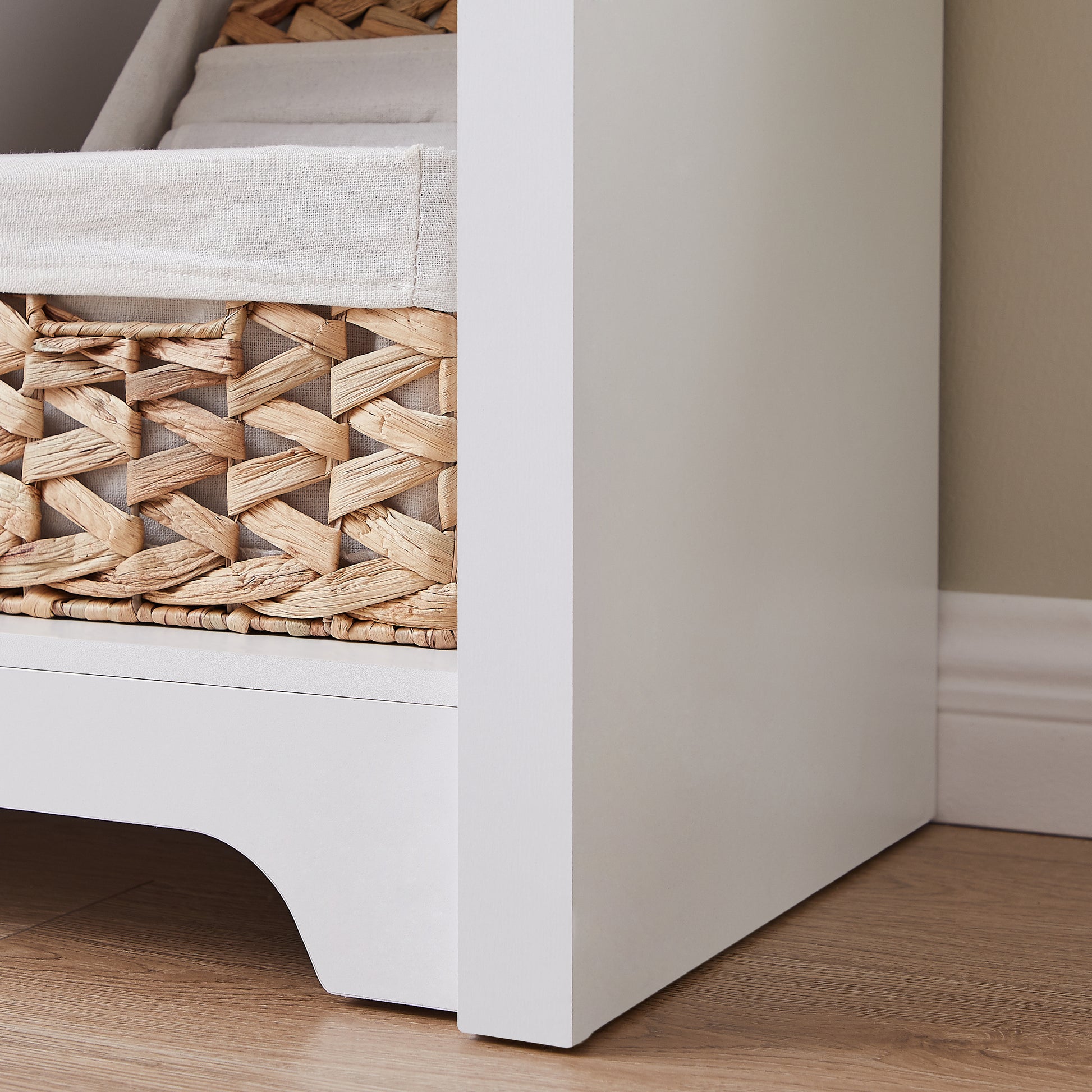 Hall Tree Entryway Bench With Coat Rack, With Shoe Cubbies For Bedroom, White, 59.8'' W X 15.8'' D X 76.8''H. White Particle Board