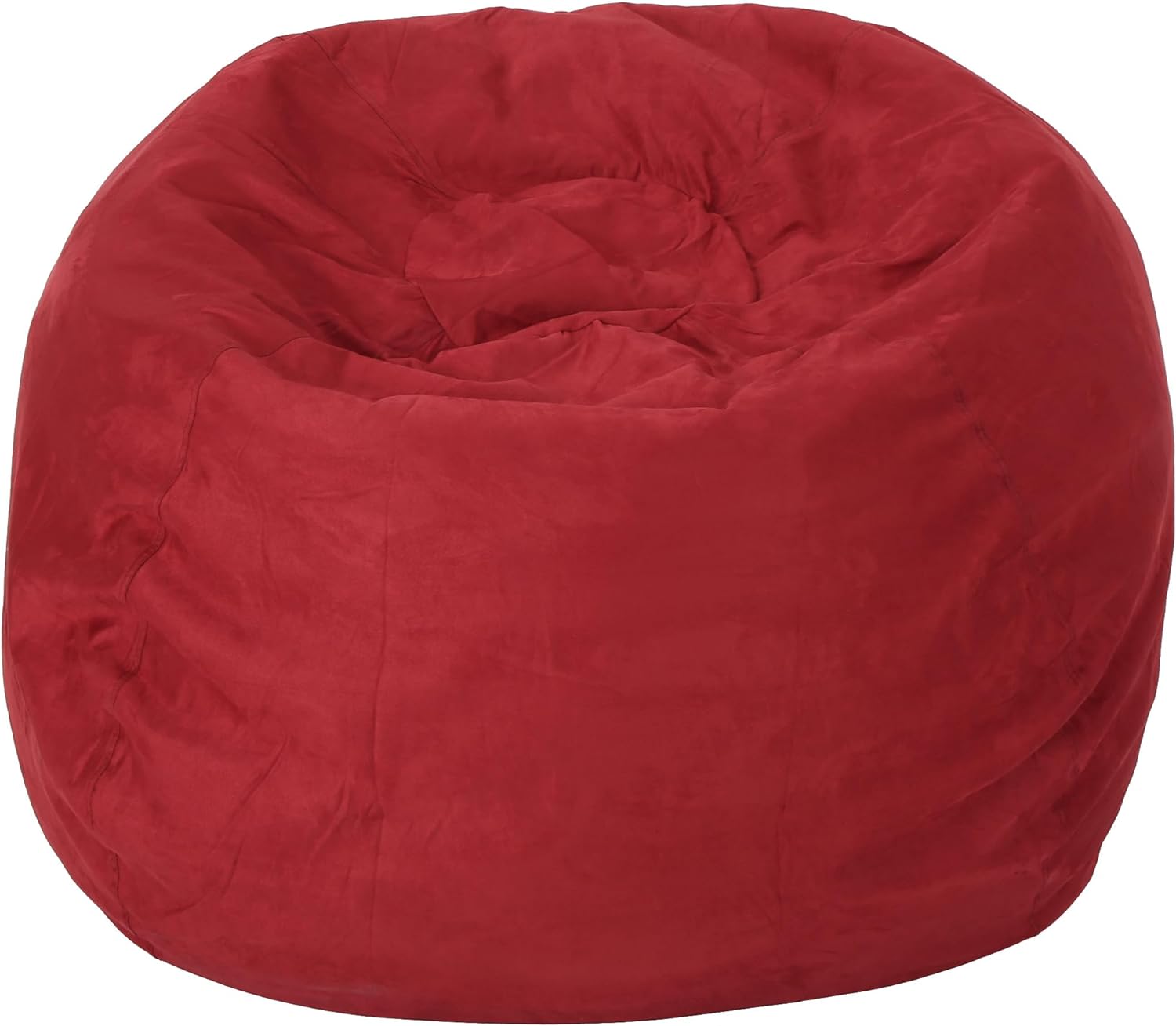 5 Foot Comfortable High Density Shredded Foam Bean Bag Chair For Kids And Adults, With Removable Microsuede Cover, Ideal Reading And Bedroom Floor Lounge, Chinese Red Red Microfiber