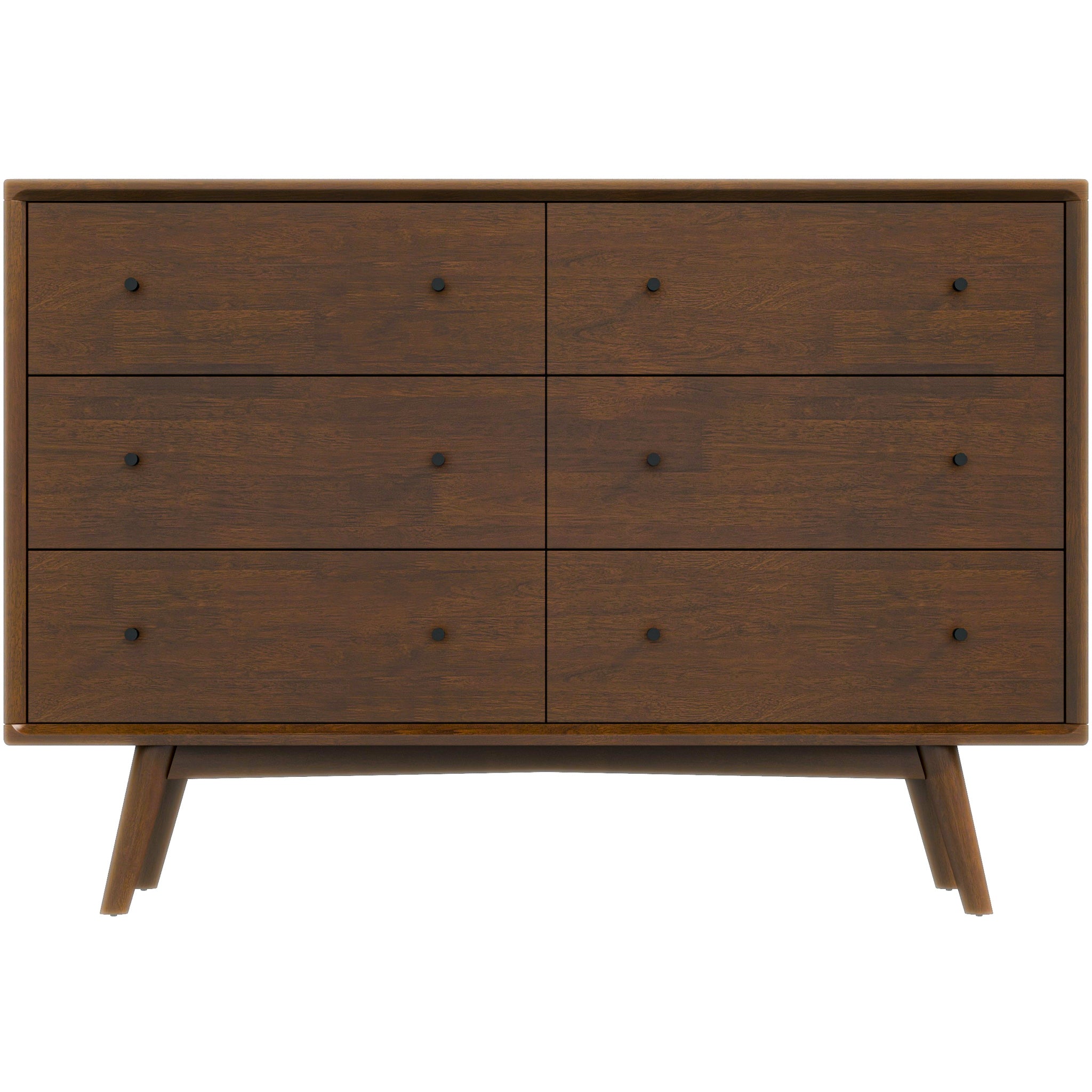 Caroline Mid Century Modern Solid Wood Dresser Brown Solid Wood