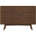 Caroline Mid Century Modern Solid Wood Dresser Brown Solid Wood