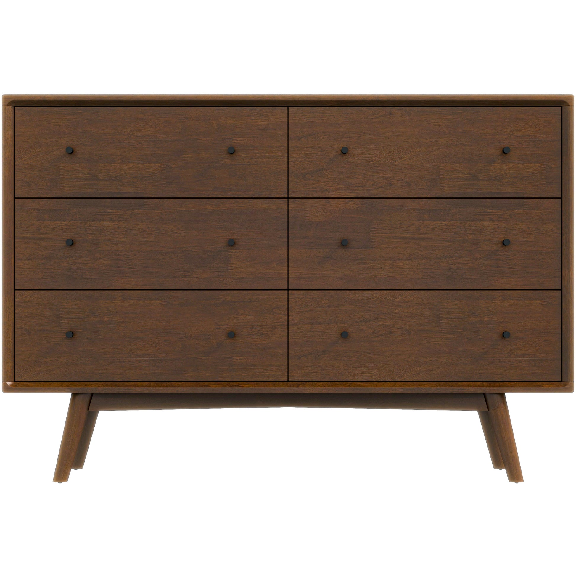 Caroline Mid Century Modern Solid Wood Dresser Brown Solid Wood