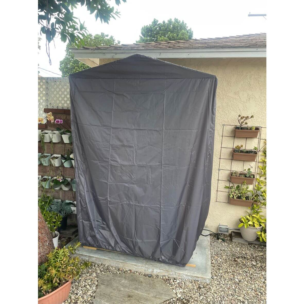Sauna Outdoor Rain Cover For Four People Black Iron Metal