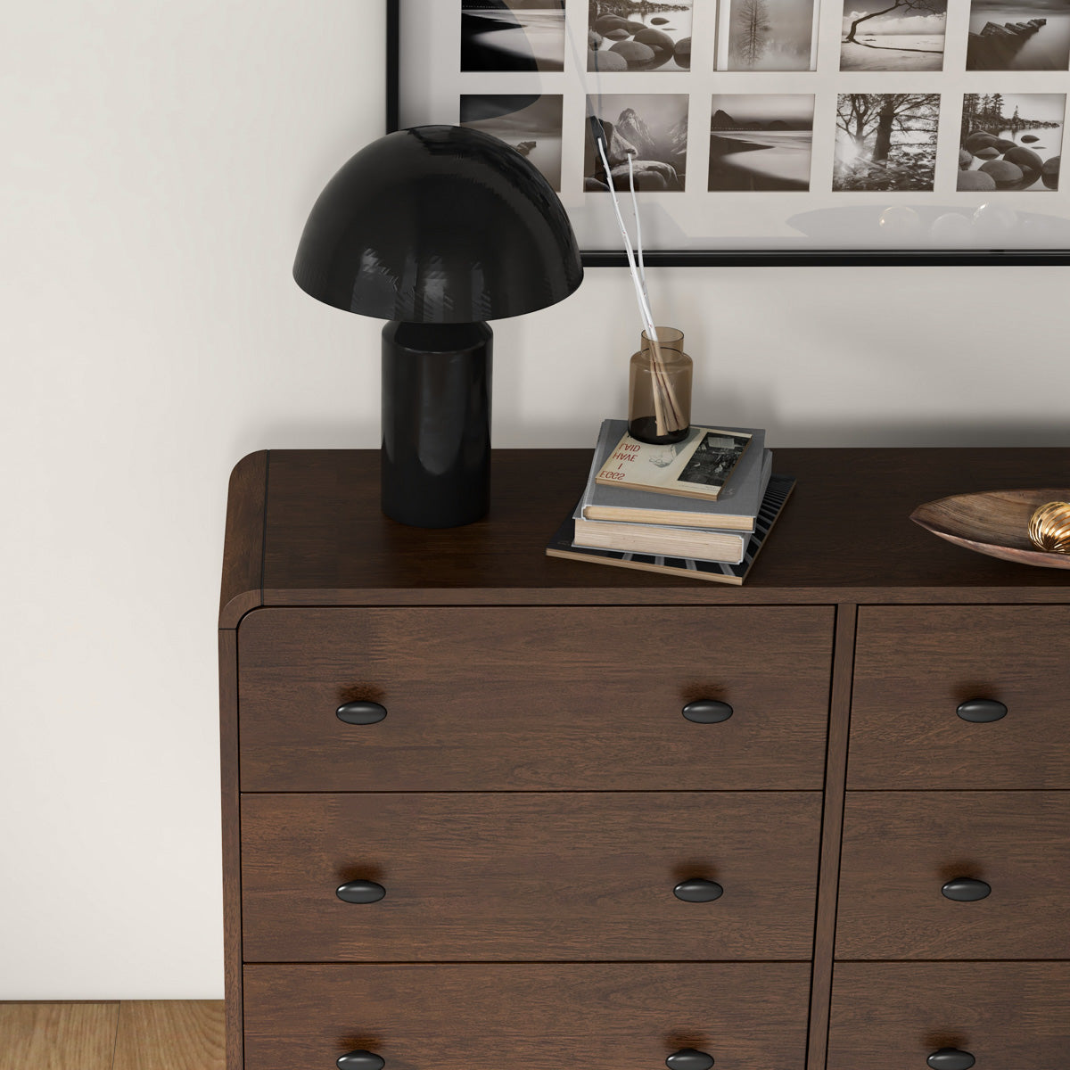 Alexa Mid Century Modern Dresser Brown Solid Wood