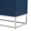 Light Luxury Designed Cabinet With Unique Support Legs And Adjustable Shelves, Suitable For Living Rooms, Corridors, And Study Rooms. Navy Blue Mdf