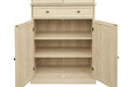 4 Door Cabinet With 1 Drawer, With 4 Adjustable Inner Shelves, Storage Cabinet Natural Particle Board