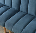 Corduroy Fabric, Wooden Legs Convertible Sofa Bed Color:Blue Blue Corduroy 3 Seat