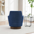 Polyester Swivel Barrel Chair, Swivel Accent Chairs Armchair For Living Room, Reading Chairs For Bedroom Comfy, Round Barrel Chairs With Gold Stainless Steel Base Blue Blue Primary Living Space American Design Foam Polyester