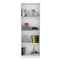 Vinton Bookcase With Spacious Tier Shelving Design, White White Particle Board Pine