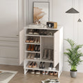 Shoe Cabinet With Doors, 6 Tier Shoe Storage Cabinet With Shelves, Wooden Shoes Rack Shoe Storage Organizer For Entryway, Hallway, Closet, Living Room, White 5 Or More Shelves White Open Storage Space Particle Board