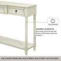 Console Table Sofa Table With Drawers For Entryway With Projecting Drawers And Long Shelf Antique White, Old Sku: Wf189574Aak Antique White Solid Wood Mdf