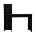 120 Writing Desk, Four Shelves, Black Black Particle Board Pine