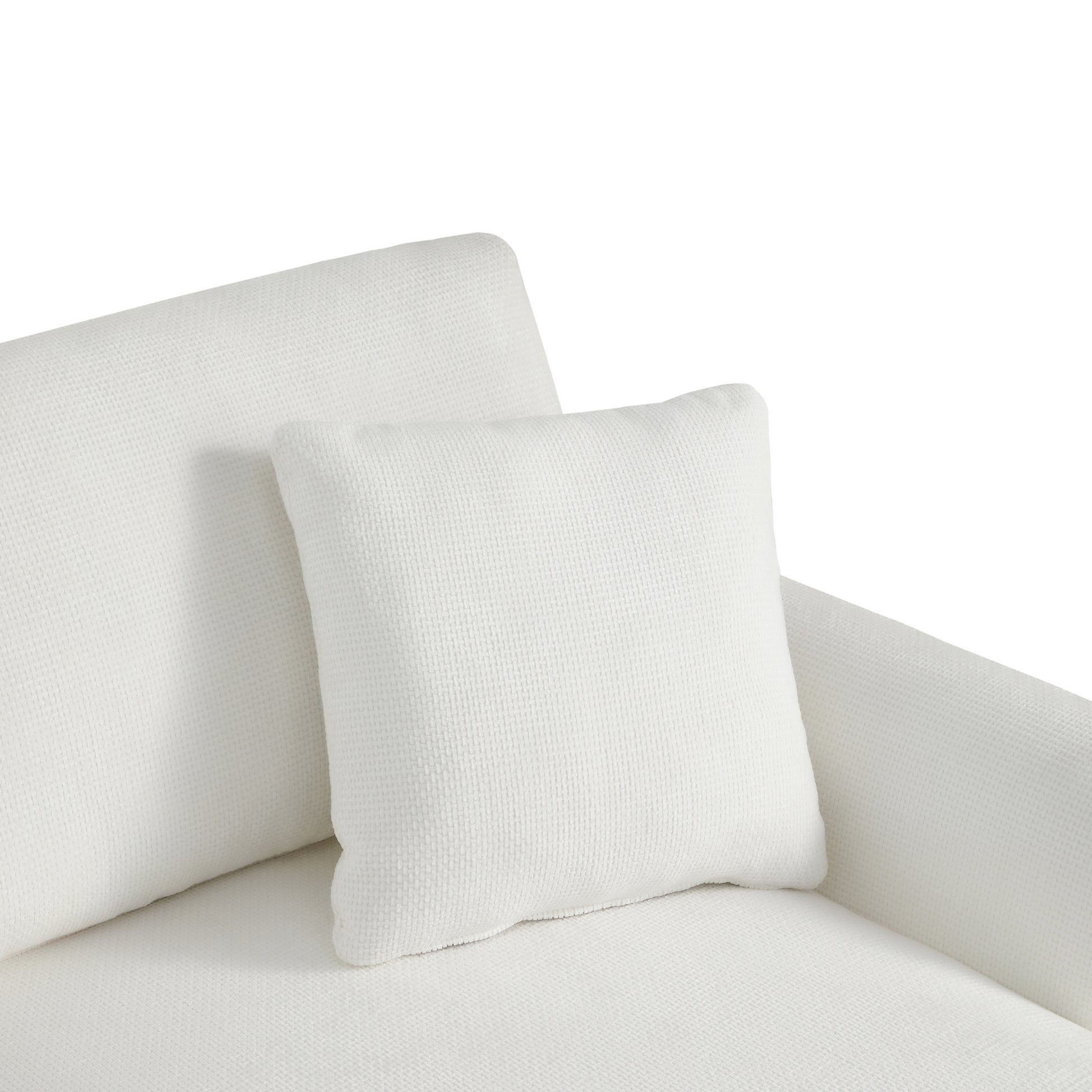 119*55" Modern Oversized Sectional Sofa,L Shaped Luxury Couch Set With 2 Free Pillows,5 Seat Chenille Indoor Furniture With Chaise For Living Room,Apartment,Office,2 Colors White Chenille