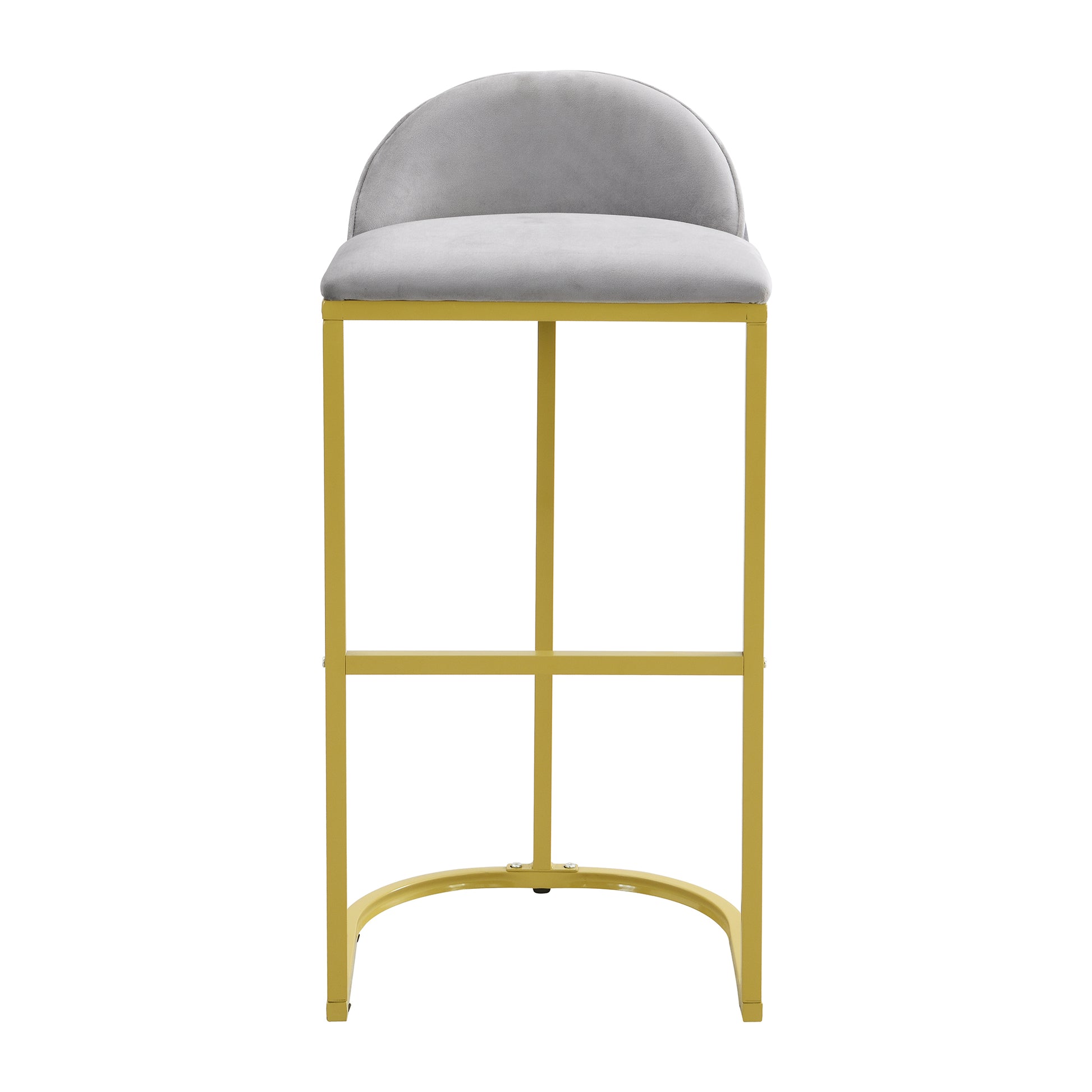 30" Counter Height Bar Stools Set Of 2, Bar Stools With Back And Gold Metal Frame, Modern Luxury Bar Stools With Footrest, Upholstered Velvet Counter Stool Chairs For Kitchen Island Metal Grey Gold Dining Room Powder Coated Sponge Wipe Clean Rectangular