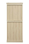 4 Door Cabinet With 1 Drawer, With 4 Adjustable Inner Shelves, Storage Cabinet Natural Particle Board