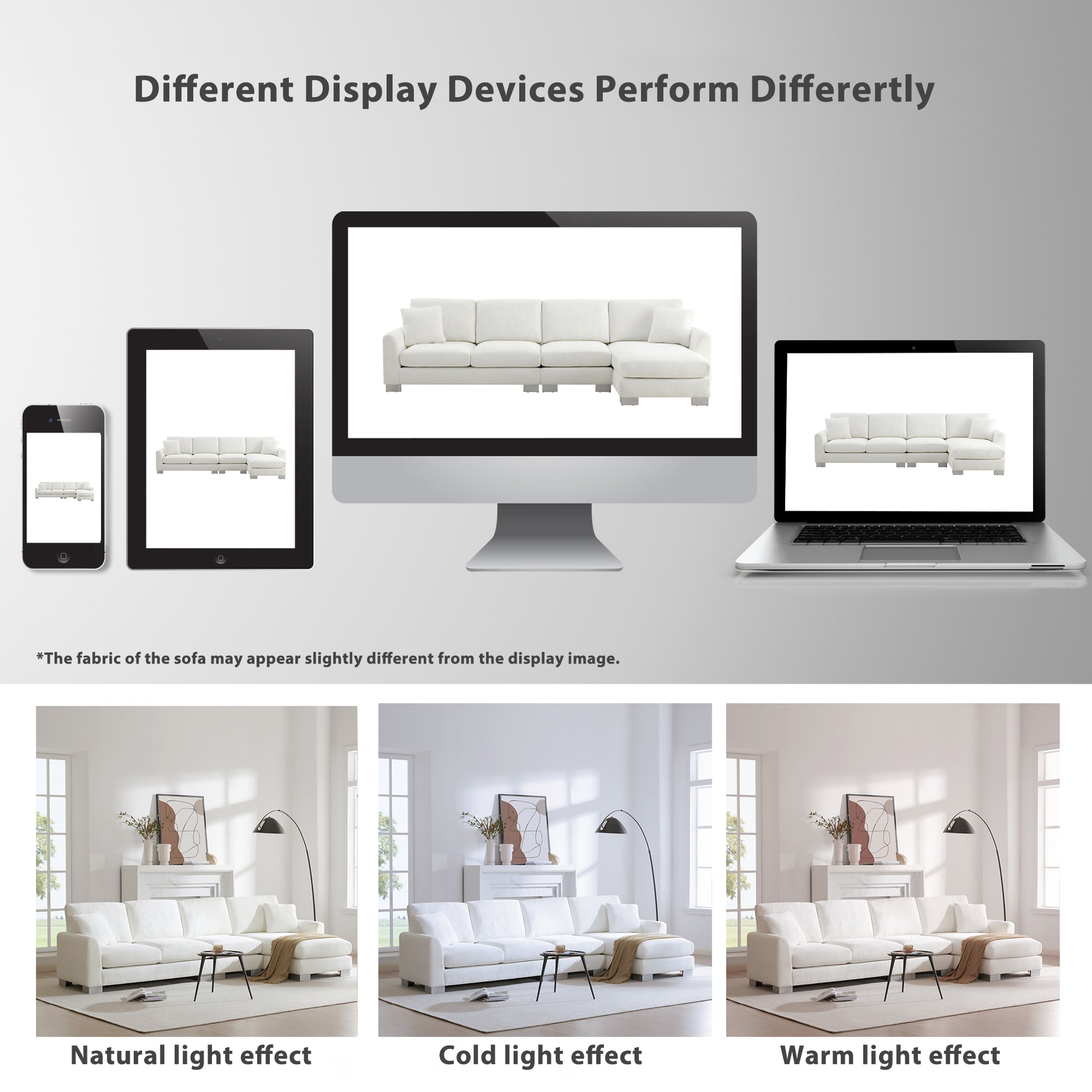 119*55" Modern Oversized Sectional Sofa,L Shaped Luxury Couch Set With 2 Free Pillows,5 Seat Chenille Indoor Furniture With Chaise For Living Room,Apartment,Office,2 Colors White Chenille