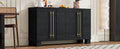 Wood Traditional Style Sideboard With Adjustable Shelves And Gold Handles For Kitchen, Dining Room And Living Room Black Black Mdf