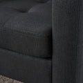 Dark Gray Upholstered Armchair And Storage Ottoman Set Comfortable Single Sofa With Cup Holders And Tufted Detailing, Ideal For Living Room Or Bedroom Dark Gray Foam Metal