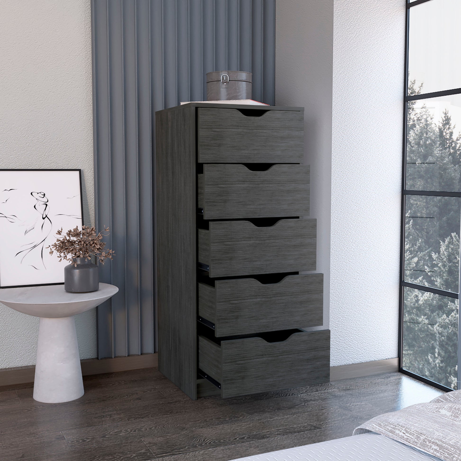 Dresser 42H" 5 Drawers Narrow Dresser, Slim Storage Chest Of Drawers, Dresser 42H" 5 Drawers Narrow Dresser, Slim Storage Chest Of Drawers,