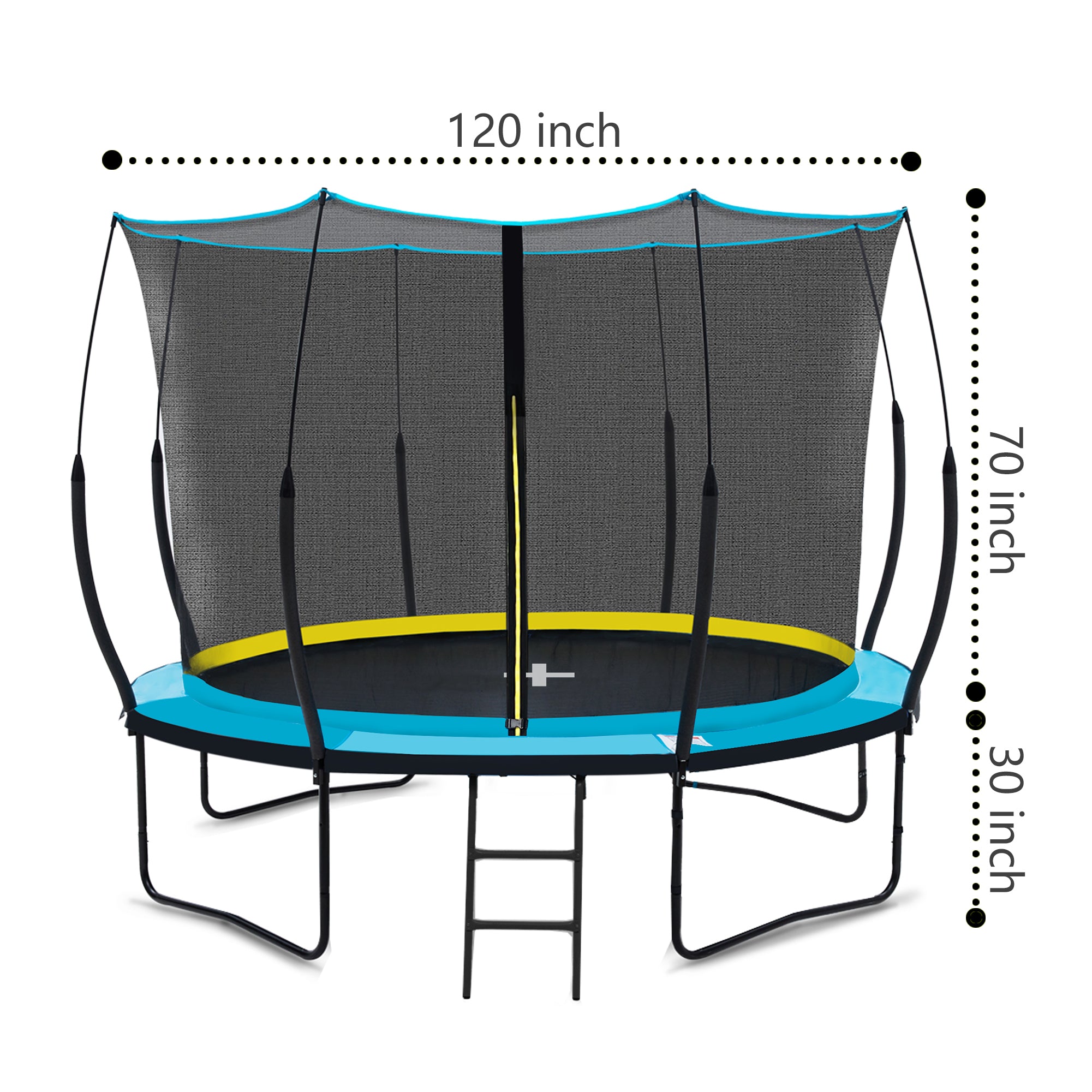 YC 10FT Recreational Trampolines with Enclosure for blue-steel