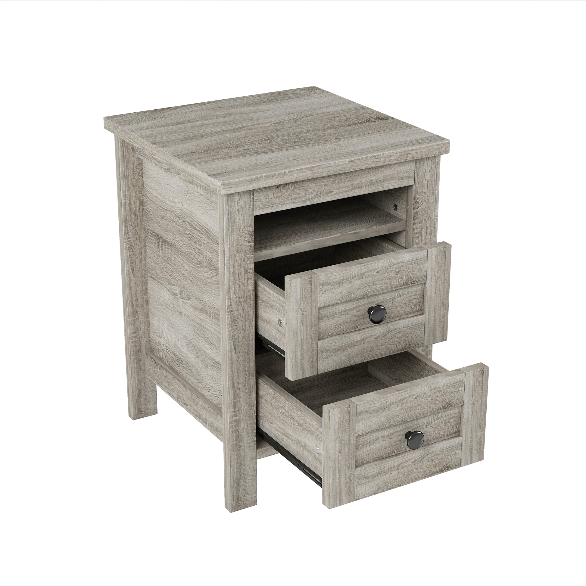 3 Pieces Bedroom Sets Full Size Farmhouse Platform Bed With Double Sliding Door Storage Headboard And Charging Station, Storage Nightstand And Dresser, Antique Gray Full Antique Gray 3 Piece Set Particle Board