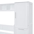 Queen Size Murphy Bed Wall Bed With Closet And Drawers,White Queen White Mdf Lvl