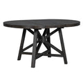 5 Piece Retro Functional Dining Set With Extendable Round Table With Removable Middle Leaf And 4 Upholstered Chairs For Dining Room And Living Room Black Black Solid Wood Mdf