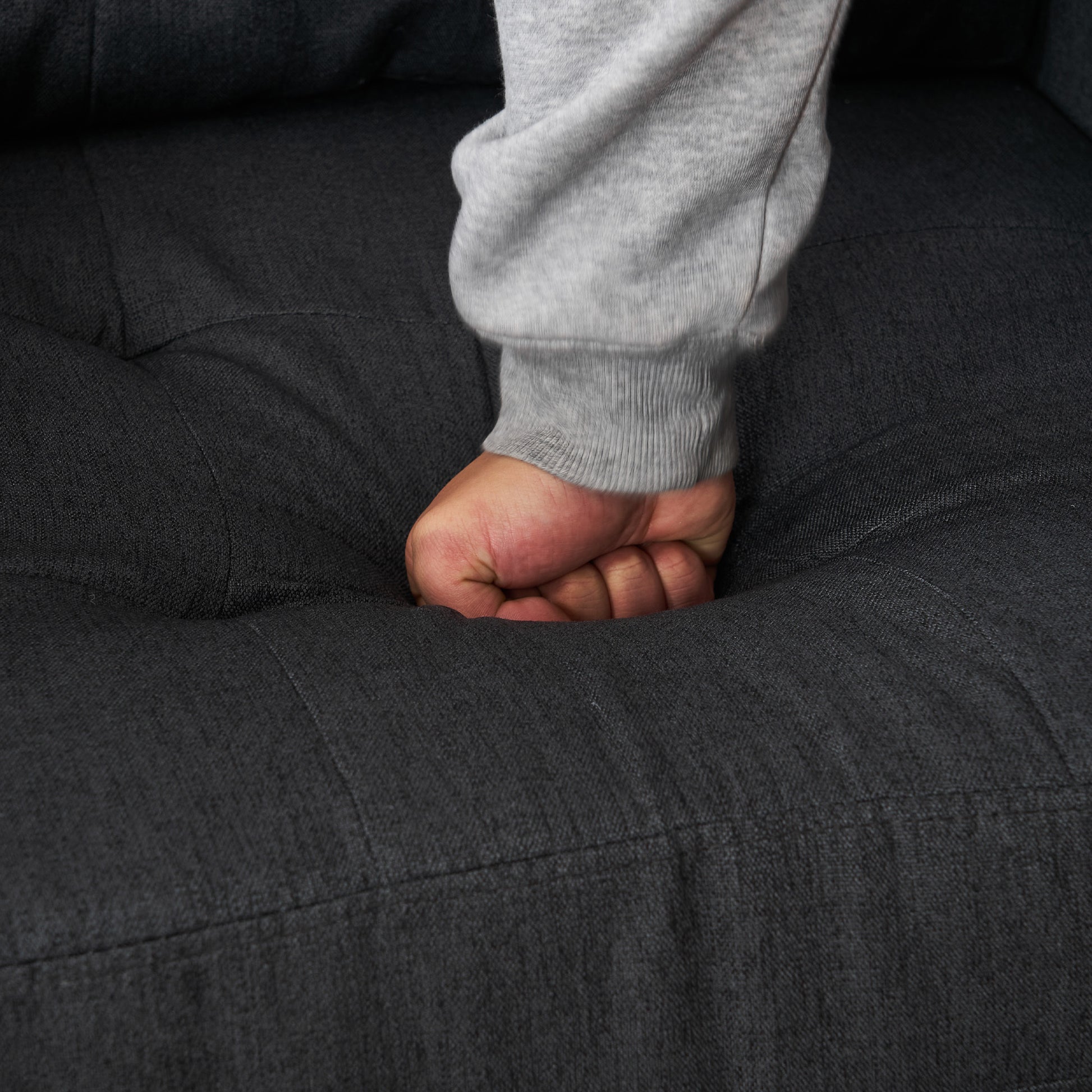 Dark Gray Upholstered Armchair And Storage Ottoman Set Comfortable Single Sofa With Cup Holders And Tufted Detailing, Ideal For Living Room Or Bedroom Dark Gray Foam Metal