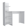 Depot E Shop Toronto 120 Writing Desk, Four Shelves, White White Particle Board Pine