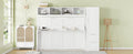 Full Size Murphy Bed Wall Bed With Closet And Drawers,White White Mdf Lvl