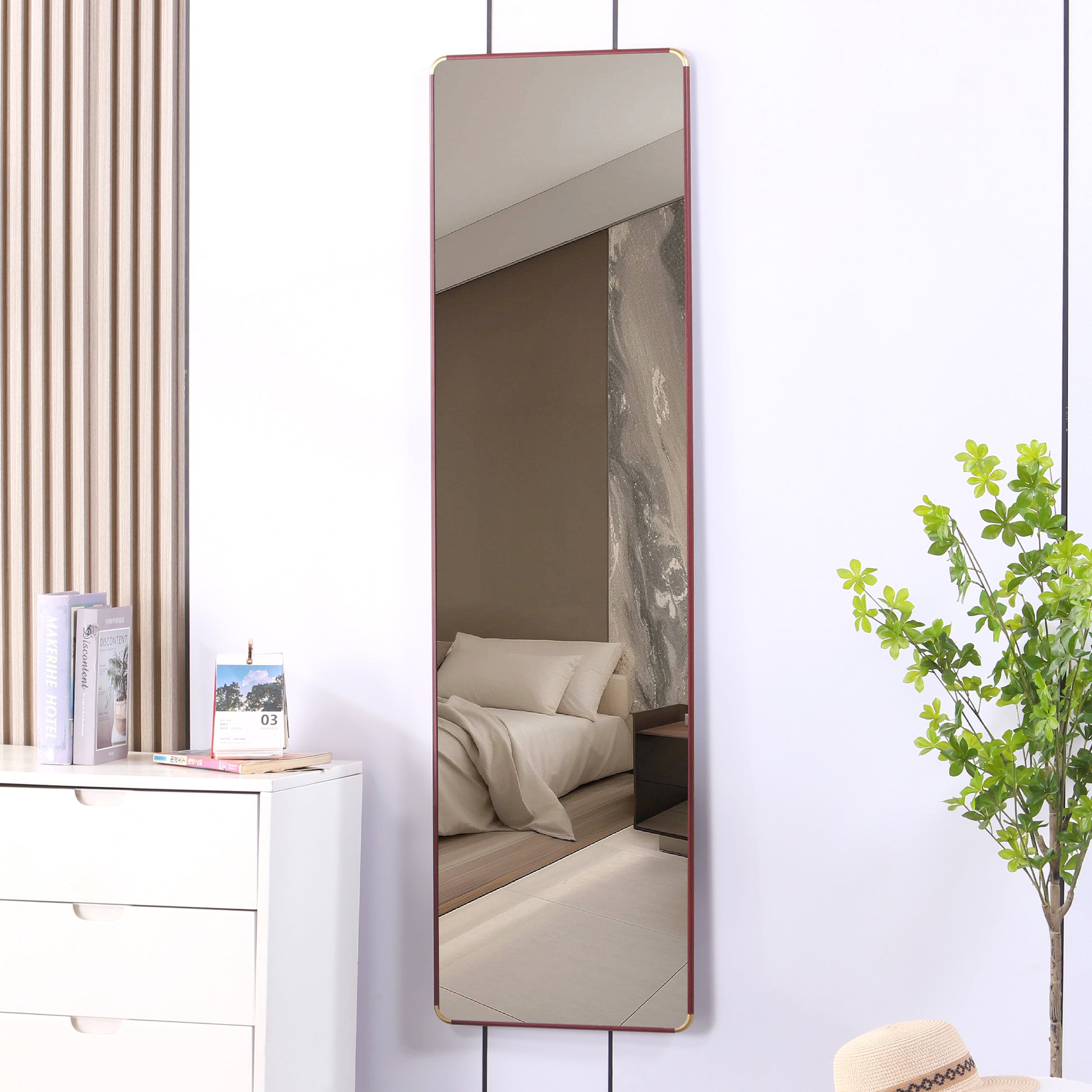 The 4Th Generation Floor Standing Full Length Mirror. Wall Mirror, Bathroom Makeup Mirror, Bedroom Foyer, Clothing Store, Wall Mounted. 60 "* 16.5" Transparent Glass