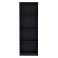 Vinton Bookcase With Spacious Tier Shelving Design, Black Black Particle Board Pine