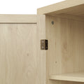 4 Door Cabinet With 1 Drawer, With 4 Adjustable Inner Shelves, Storage Cabinet Natural Particle Board