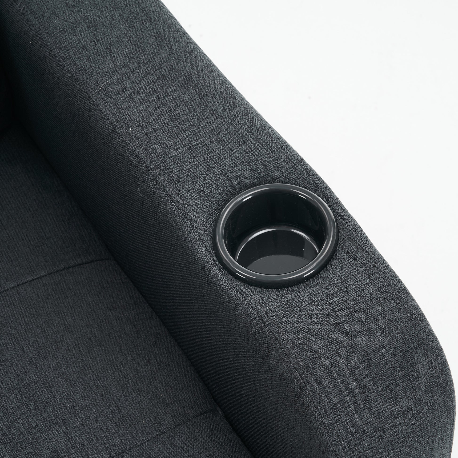 Dark Gray Upholstered Armchair And Storage Ottoman Set Comfortable Single Sofa With Cup Holders And Tufted Detailing, Ideal For Living Room Or Bedroom Dark Gray Foam Metal