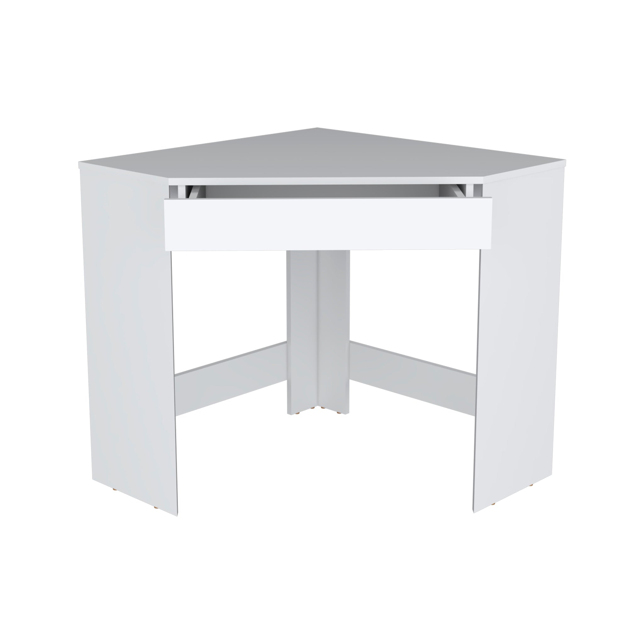 white Corner Desk with Compact Design and Drawer