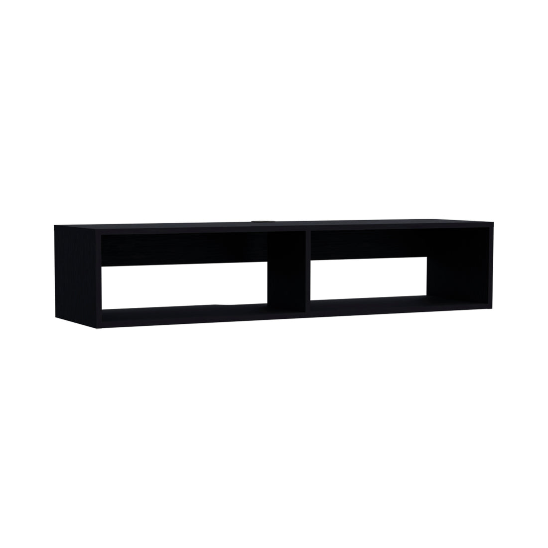 Klein Floatingtv Stand, Space Saver Design With Functional Shelves, Black Black 40 49 Inches Particle Board Pine