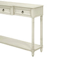 Console Table Sofa Table With Drawers For Entryway With Projecting Drawers And Long Shelf Antique White, Old Sku: Wf189574Aak Antique White Solid Wood Mdf