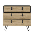 Kimball Hairpin Legs Dresser With 3 Drawers And Modern Design Multicolor Particle Board Engineered Wood