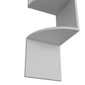 Roy Corner Floating Shelf, Modern 4 Tier Display, White White Particle Board Pine