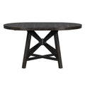 5 Piece Retro Functional Dining Set With Extendable Round Table With Removable Middle Leaf And 4 Upholstered Chairs For Dining Room And Living Room Black Black Solid Wood Mdf