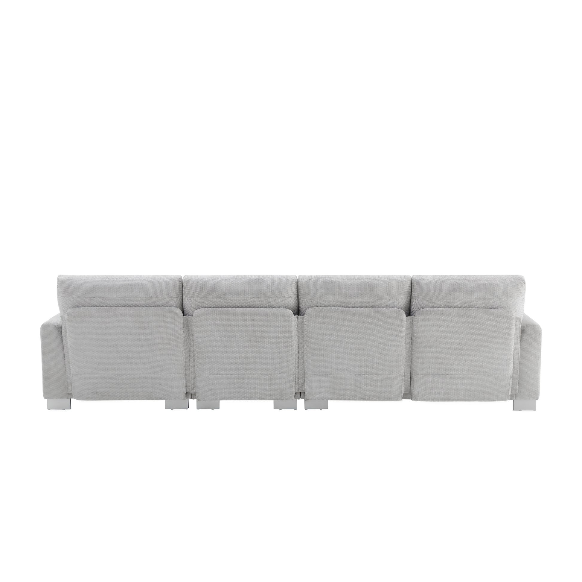 119*55" Modern Oversized Sectional Sofa,L Shaped Luxury Couch Set With 2 Free Pillows,5 Seat Chenille Indoor Furniture With Chaise For Living Room,Apartment,Office,2 Colors Light Gray Chenille 5 Seat
