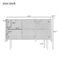 Modern Simple & Luxury Style Sideboard Particle Board & Mdf Board Cabinet With Gold Metal Legs & Handles, Adjustable Shelves For Living Room, Dining Room White White Particle Board