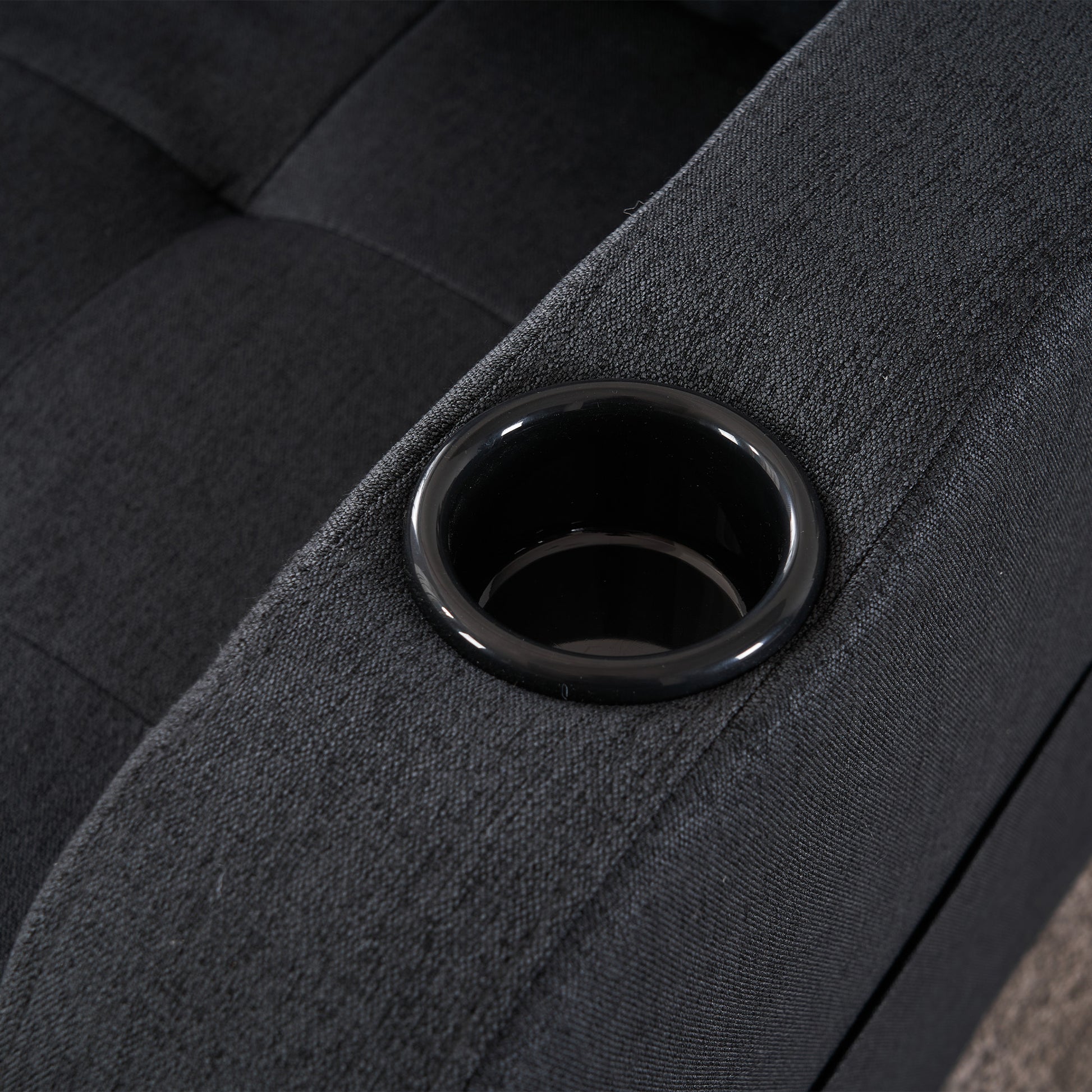 Dark Gray Upholstered Armchair And Storage Ottoman Set Comfortable Single Sofa With Cup Holders And Tufted Detailing, Ideal For Living Room Or Bedroom Dark Gray Foam Metal