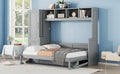 Full Size Murphy Bed Wall Bed With Closet And Drawers,Gray Gray Mdf Lvl