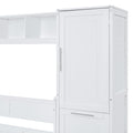 Full Size Murphy Bed Wall Bed With Closet And Drawers,White White Mdf Lvl