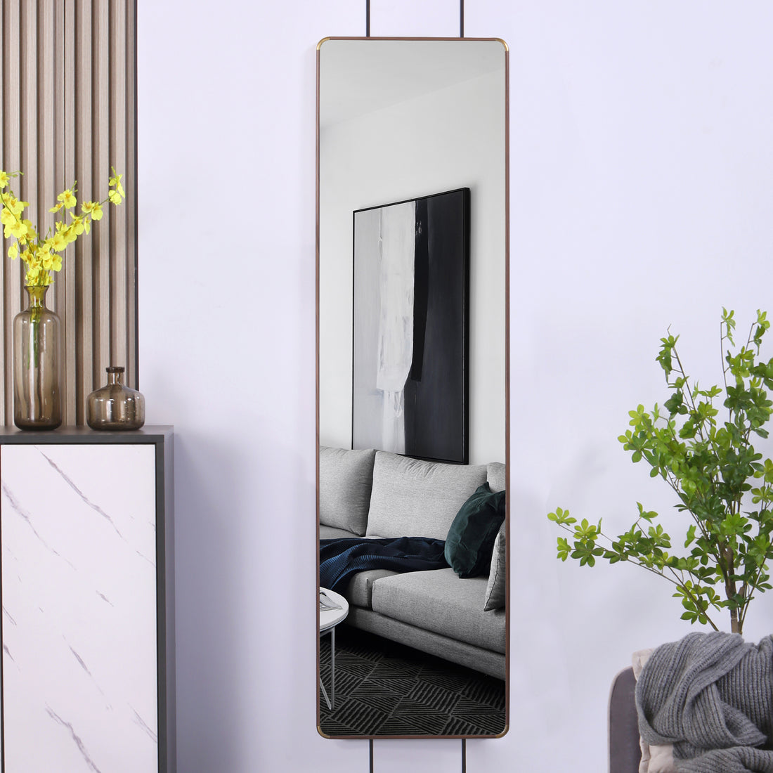 The 4Th Generation Floor Standing Full Length Mirror. Wall Mirror, Bathroom Makeup Mirror, Bedroom Foyer, Clothing Store, Wall Mounted. 60 "* 16.5" Transparent Glass