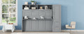 Full Size Murphy Bed Wall Bed With Closet And Drawers,Gray Gray Mdf Lvl
