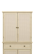 4 Door Cabinet With 1 Drawer, With 4 Adjustable Inner Shelves, Storage Cabinet Natural Particle Board