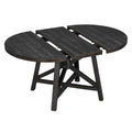 5 Piece Retro Functional Dining Set With Extendable Round Table With Removable Middle Leaf And 4 Upholstered Chairs For Dining Room And Living Room Black Black Solid Wood Mdf